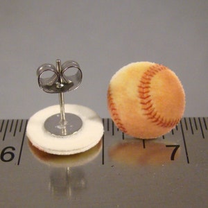 Worn Baseball Stud Earrings - Sports ball raffle gift jewelry - Baseball mom accessories - fundraiser jewelry