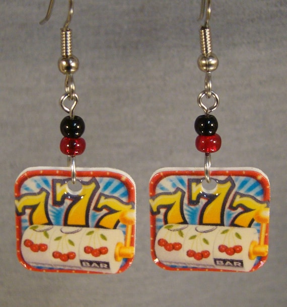 Slot Machine Dangle earrings- Casino Gambling Gift Shop jewelry - Lucky 7's accessories