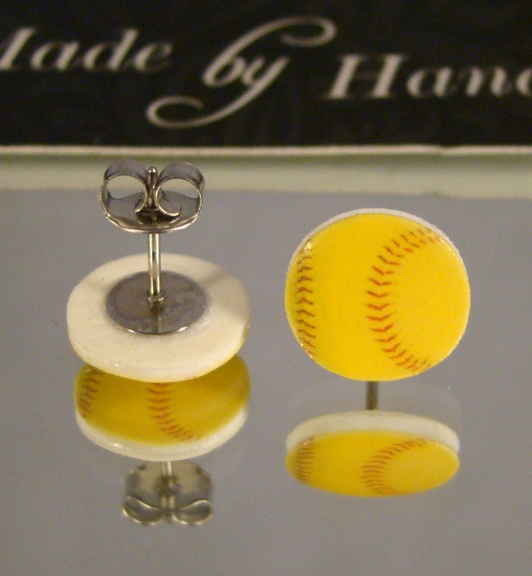 Softball Stud Earrings Sports Ball Gift Shop Jewelry Softball Mom