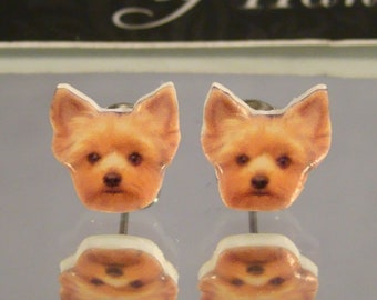Yorkshire Terrier 'Yorkie' Face Stud Earrings - Dog Breed Jewelry - Pet rescue gift shop jewelry