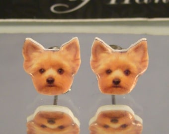 Yorkshire Terrier 'Yorkie' Face Stud Earrings - Dog Breed Jewelry - Pet rescue gift shop jewelry