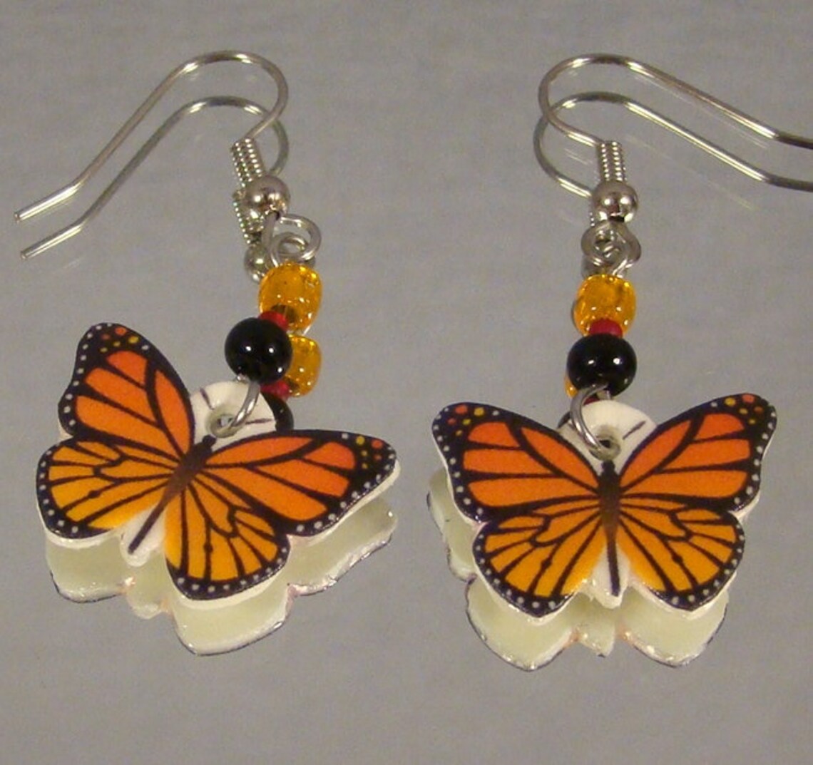 Pendientes colgantes de mariposa joyería monarca joyería Etsy