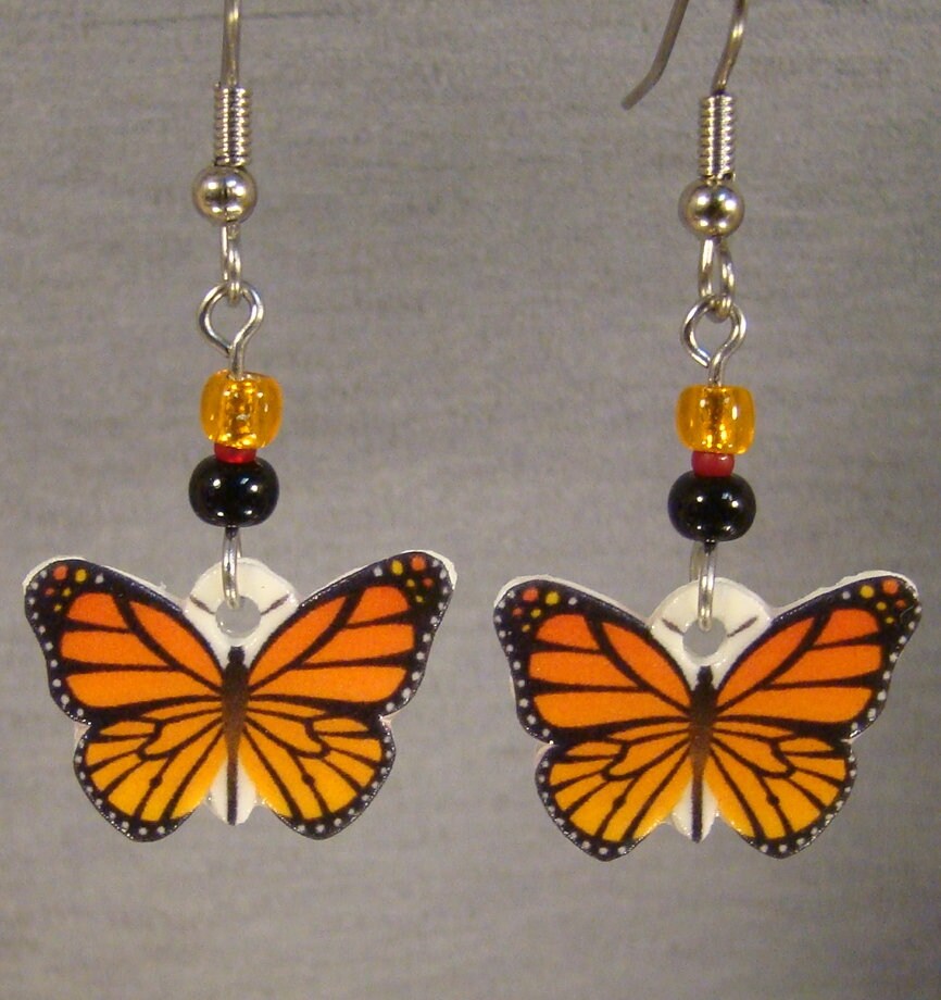 Pendientes colgantes de mariposa joyería monarca joyería Etsy
