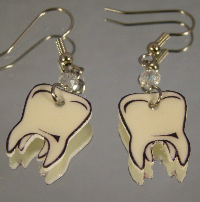 Tooth Dangle Earrings Dental Hygienist Gift Jewelry Etsy