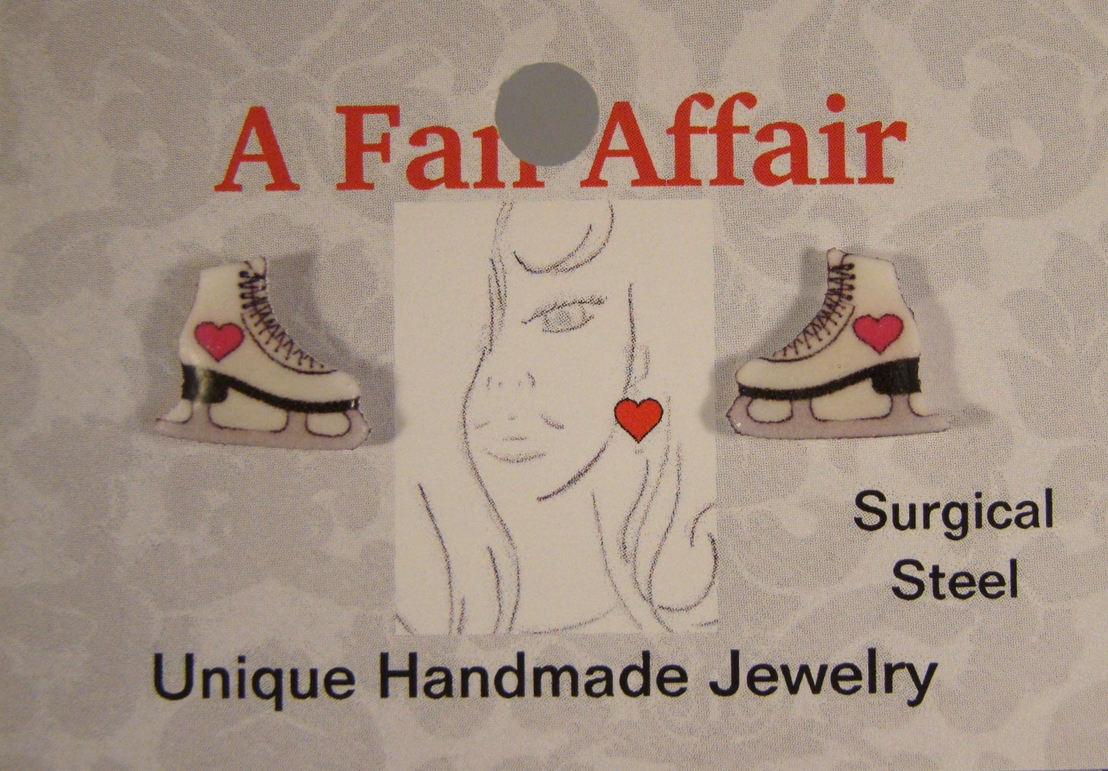 Ice Skate Stud Earrings Hot Pink Heart Skate Earrings I Etsy