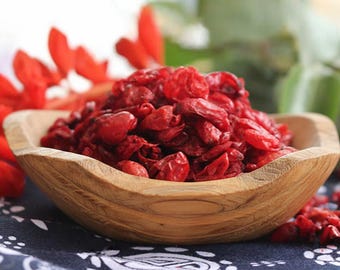 Shan Zhu Yu essiccato / Frutto di corniolo asiatico / Cornus officinalis / Frutto di erbe cinesi / Forniture per erboristeria e artigianato botanico