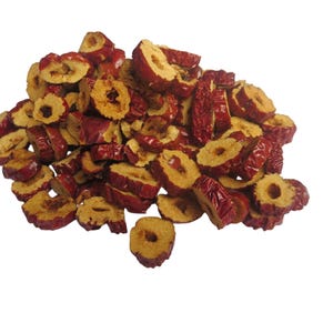250g / 500g Bio getrocknete rote Datteln Scheibe kernlos, rote Jujube Datteln, Zizyphus jujuba, Rote Dattel Süßer täglicher Heide Snack