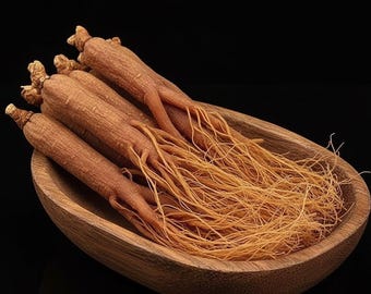 Raíz de ginseng rojo orgánico, raíz de ginseng entera, ginseng Panax rojo seco de 6 años, suplemento de bienestar, suplemento de vitalidad grande con tallos