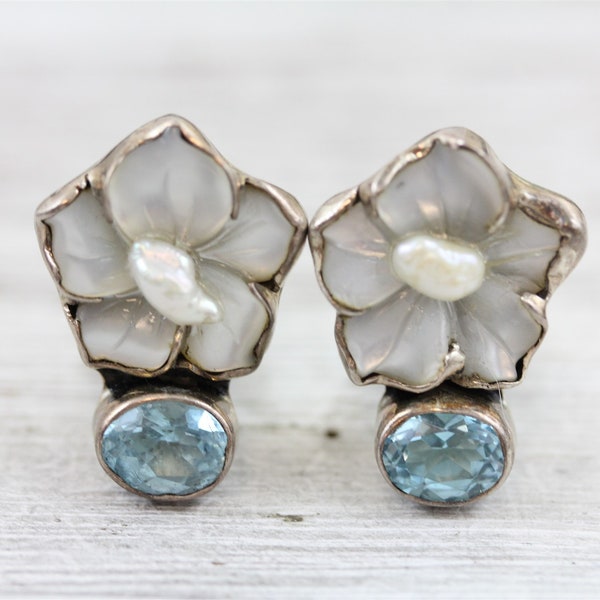 Amy Kahn Russell Lapis and Quartz Crystal Pierced Earring main image 1
