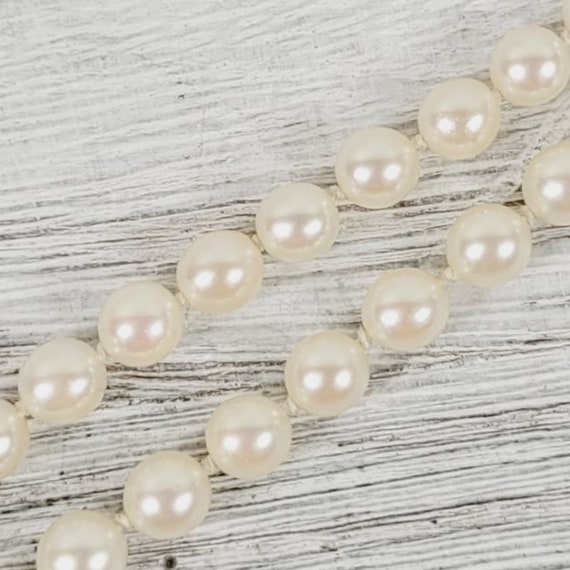 Vintage Graduated Pearl Necklace 16.5" 14K Gold F… - image 2