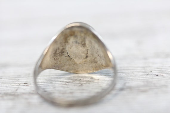 Vintage Art Glass Sterling Silver 925 Ring Retro … - image 3