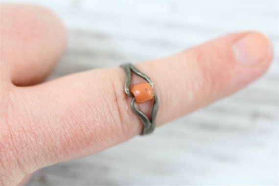 Vintage Mediterranean Coral Sterling Silver 925 R… - image 8