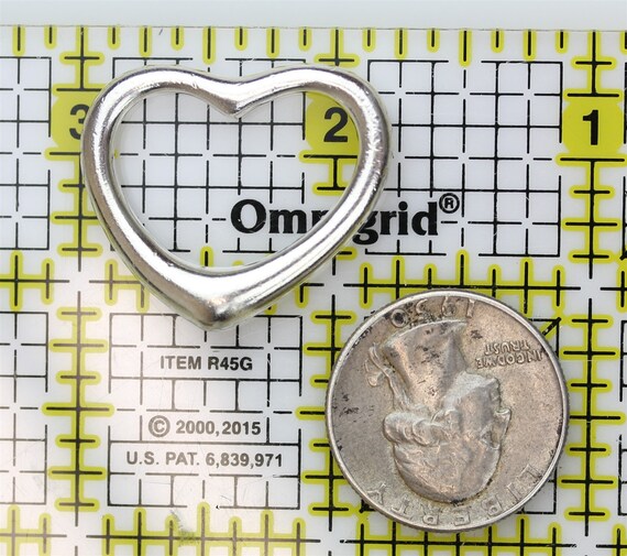 Vintage 925 Sterling Silver Heart Open Pendant Pr… - image 6