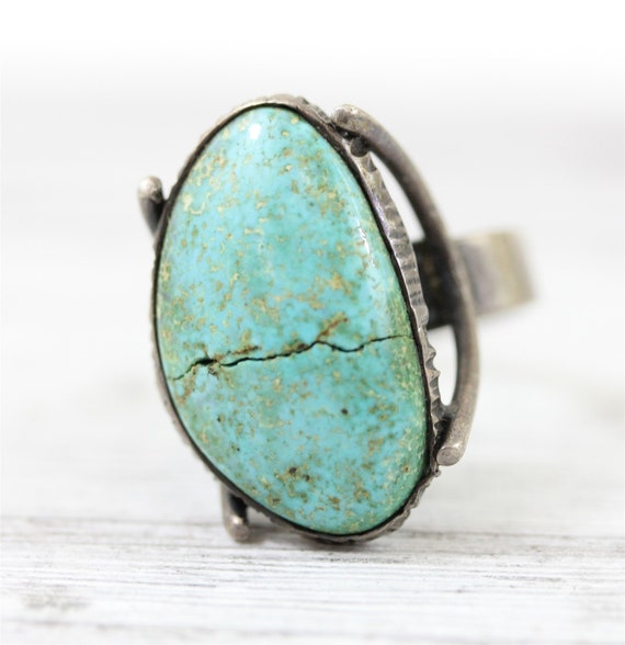 Vintage Indian Native Turquoise Sterling Silver 9… - image 3