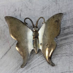 Vintage Sterling Silver 925 Butterfly Brooch Pin Figural Pendant Finest