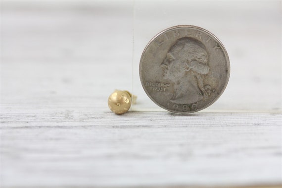 Vintage 6.3mm Bead Ball 14K Yellow Gold Stud Earr… - image 7
