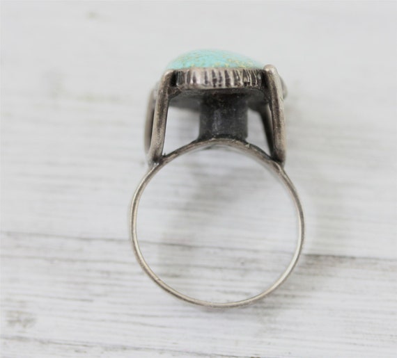 Vintage Indian Native Turquoise Sterling Silver 9… - image 6