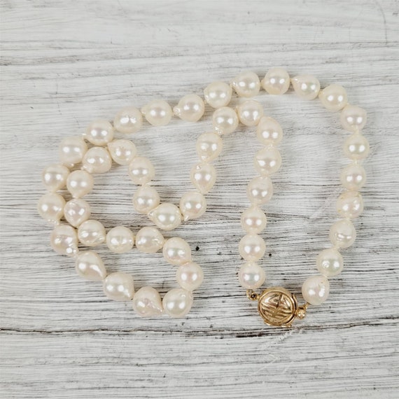 Vintage Gump's Baroque Pearl Necklace 17.5" Stran… - image 2