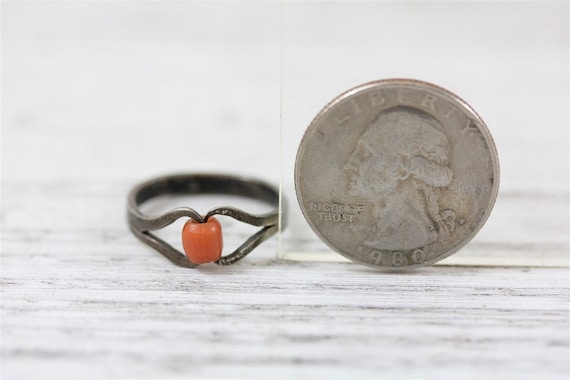 Vintage Mediterranean Coral Sterling Silver 925 R… - image 7