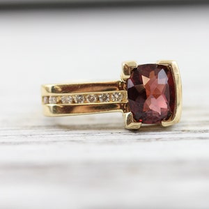 John C Rinker 14K Yellow Gold Tourmaline Diamond Ring 6.75 Gemstone Designer Luxury