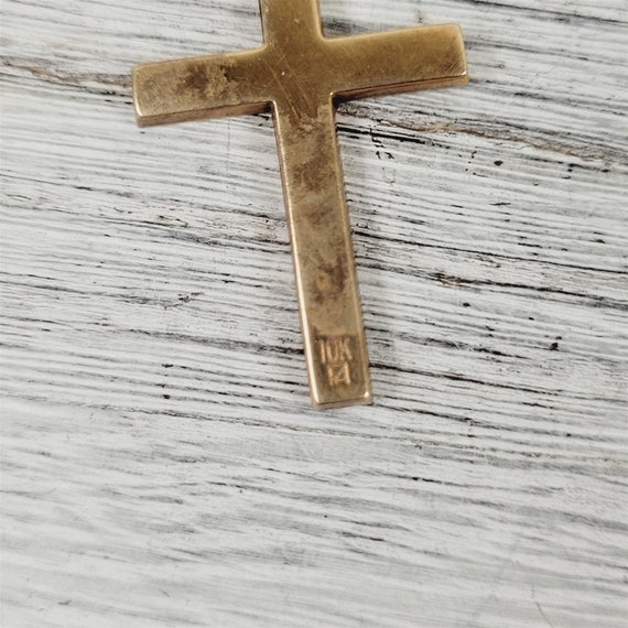 Vintage Cross 10K Yellow Gold Pendant 1930's Retr… - image 5