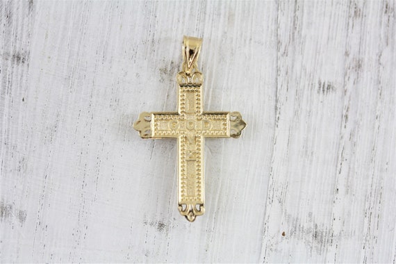 Vintage Designer 14K Yellow White Gold Crucifix C… - image 3