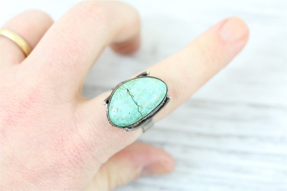 Vintage Indian Native Turquoise Sterling Silver 9… - image 8
