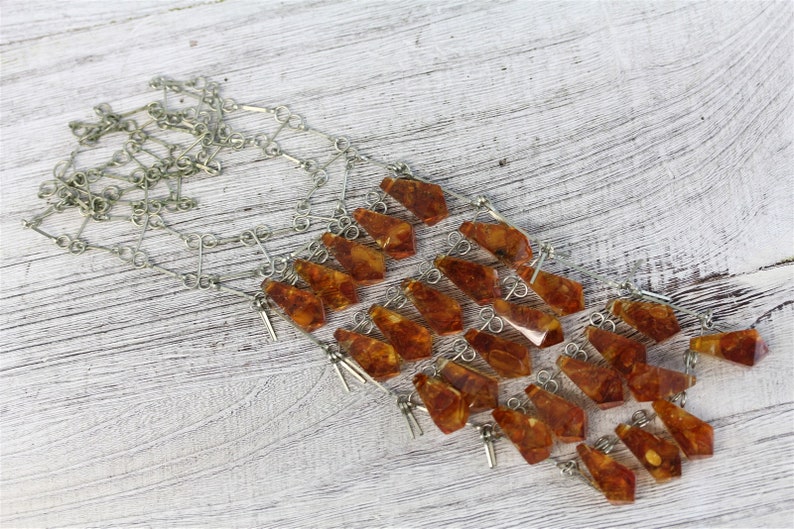 Vintage Baltic Amber Statement Necklace Dangle Wire Handmade Etsy Vintage Baltic Amber Statement Necklace Dangle Wire Handmade Etsy