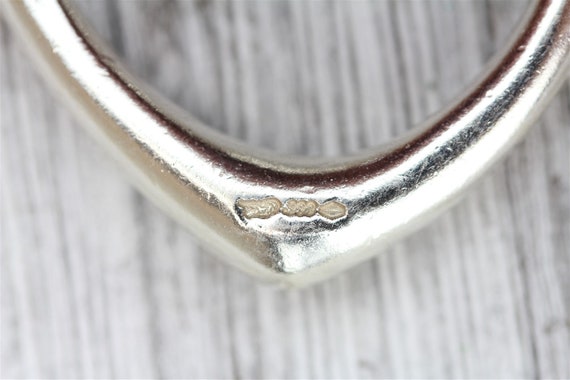 Vintage 925 Sterling Silver Heart Open Pendant Pr… - image 3