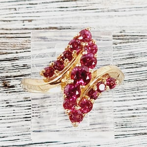 Vintage 10K Yellow Gold Amethyst Ring 6 Retro Zig Zag Luxury Design Pretty