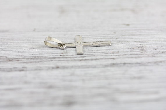 Antique Art Deco Cross 14K White Gold Cross Penda… - image 2