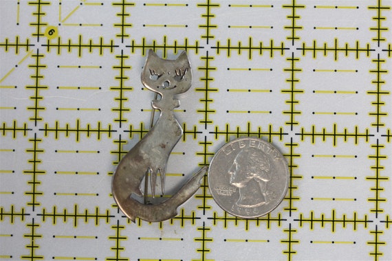 Vintage Mexico Sterling Silver 925 Cat Brooch Pin… - image 5