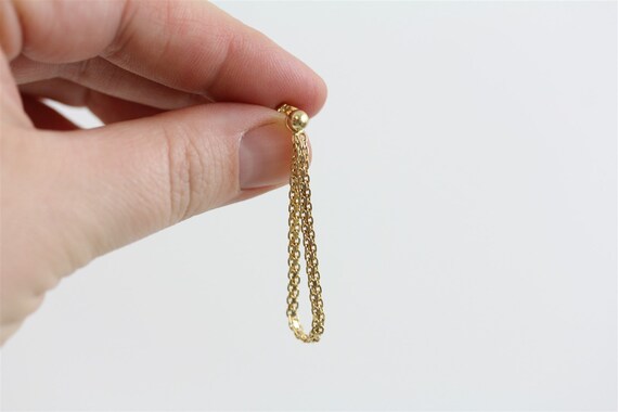 Vintage Chain Dangle 14K Yellow Gold Dangle Earri… - image 3