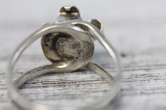 Vintage Artisan Hematite Sterling Silver 925 Ring… - image 4