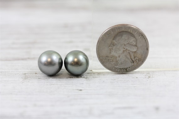 Vintage 11.6mm Tahitian Pearl 14K White Gold Pear… - image 7