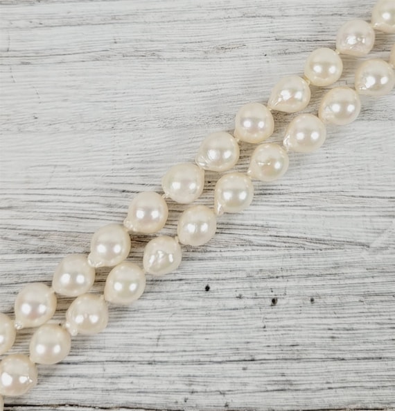 Vintage Gump's Baroque Pearl Necklace 17.5" Stran… - image 1
