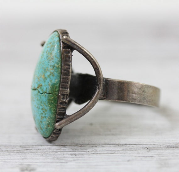 Vintage Indian Native Turquoise Sterling Silver 9… - image 4