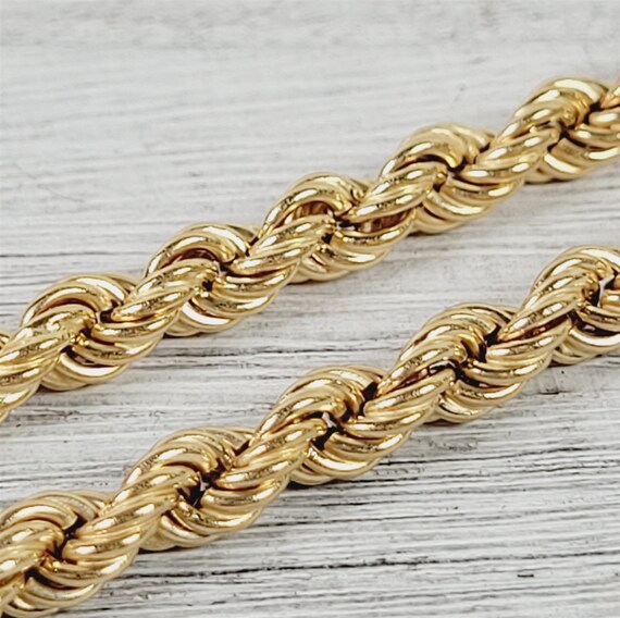 Vintage 4.2mm Thick Rope Chain 14K Yellow Gold 19… - image 2