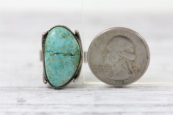 Vintage Indian Native Turquoise Sterling Silver 9… - image 7