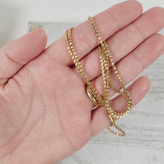 Vintage 14K Yellow Gold 1.9mm Popcorn Chain Link … - image 6