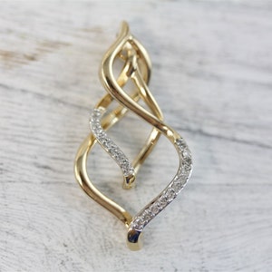 Modern 10K Yellow Gold .25 ctw Diamond Pendant Motion Moves Signed Luxury