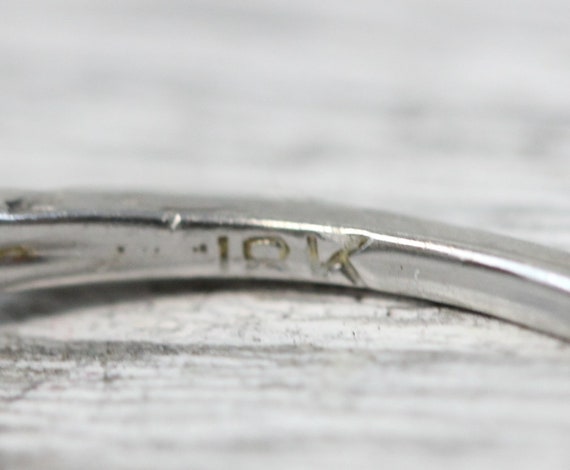 Edwardian 18K White Gold Diamond Engagement Ring … - image 8