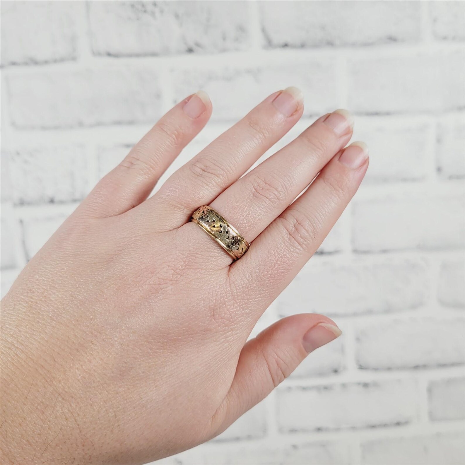 Camelot Project Ralph Ring Vintage Camelot Men's 14K Tri Gold Band Ring 10.25 Braided Rose Retro ...