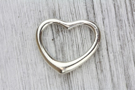 Vintage 925 Sterling Silver Heart Open Pendant Pr… - image 1