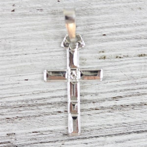 Antique Art Deco Cross 14K White Gold Cross Pendant Pretty Luxury