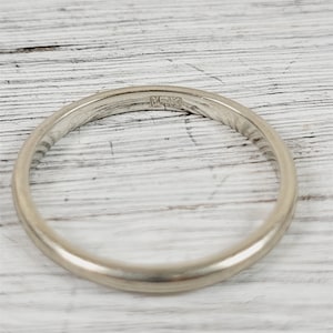 Art Deco Etched 18K White Gold 1.9mm Band Ring 6 Stack Luxury Antique