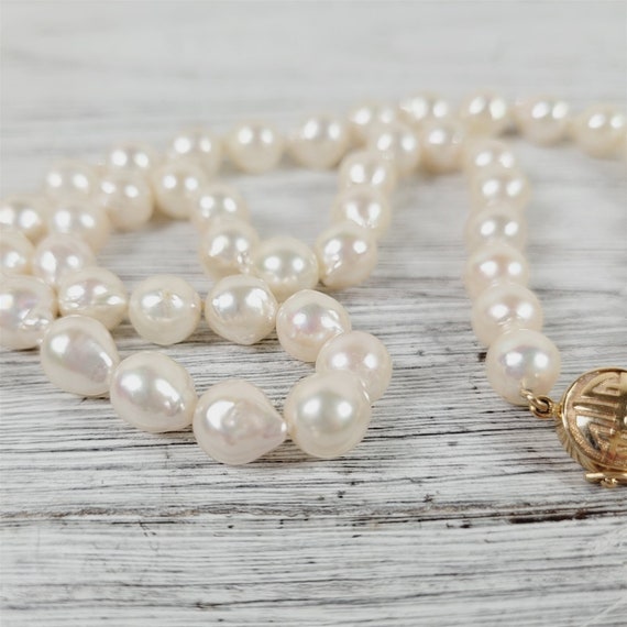 Vintage Gump's Baroque Pearl Necklace 17.5" Stran… - image 3