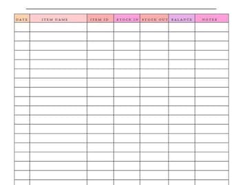Printable Inventory Tracker: Color & B/W PDF, Editable Excel Template