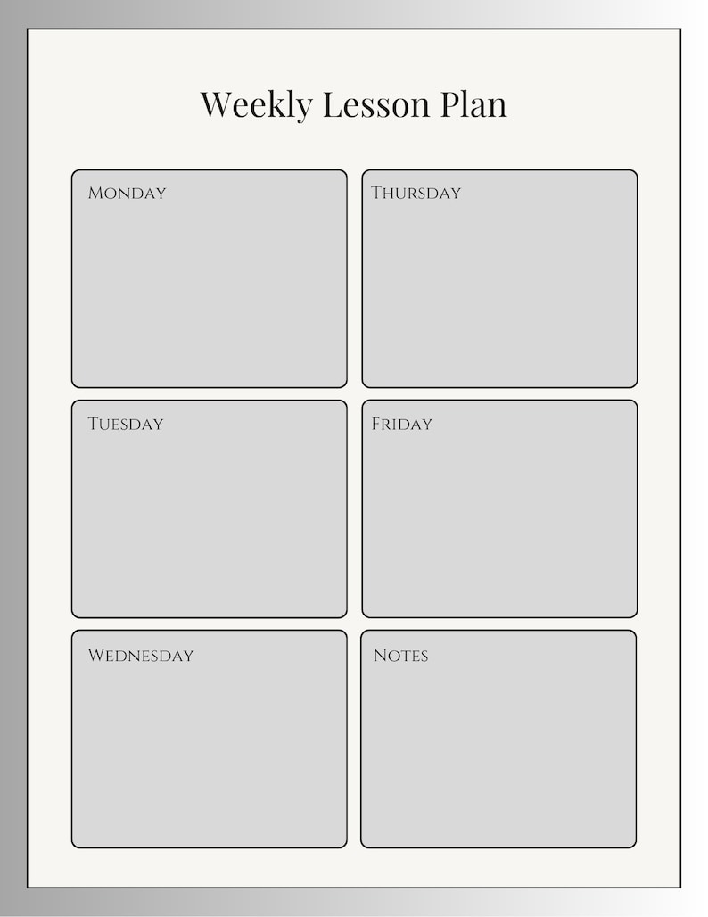 Weekly Lesson Plan Template: 3 Printable Teacher Planner Versions (PDF ...