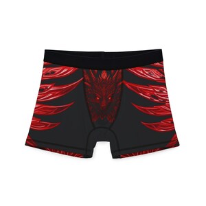 Red Dragon Mens Boxers, Eco-Friendly Underwear, Unique Gift for Him, Casual Comfort, Stylish Menswear